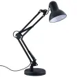 Sort arkitektlampe fra V-TAC med to leddelte arme og rundt lampehoved, sat på bordfod