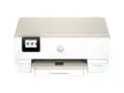 Hvid og sandfarvet HP Envy Photo 7234 blækprinter med farveskærm i fronten