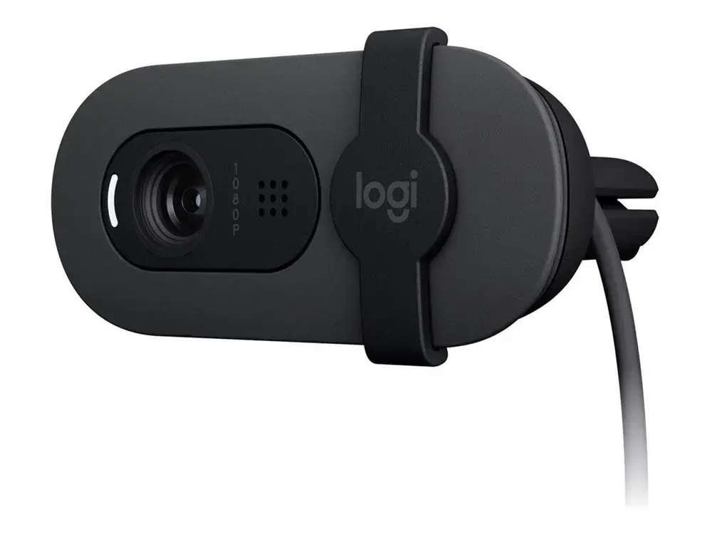 Logitech Brio 105 webcam i grafitgrå med fast kabel