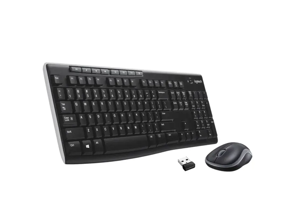 Logitech MK270 trådløst tastatur og mus i sort