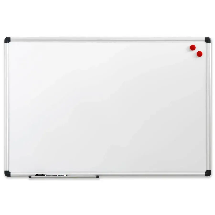 Hvidt whiteboard fra NAGA på 60 x 45 cm med smal aluminiumsramme